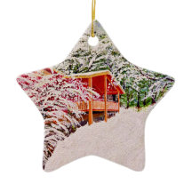 "Hiver au petit Cabine rouge".