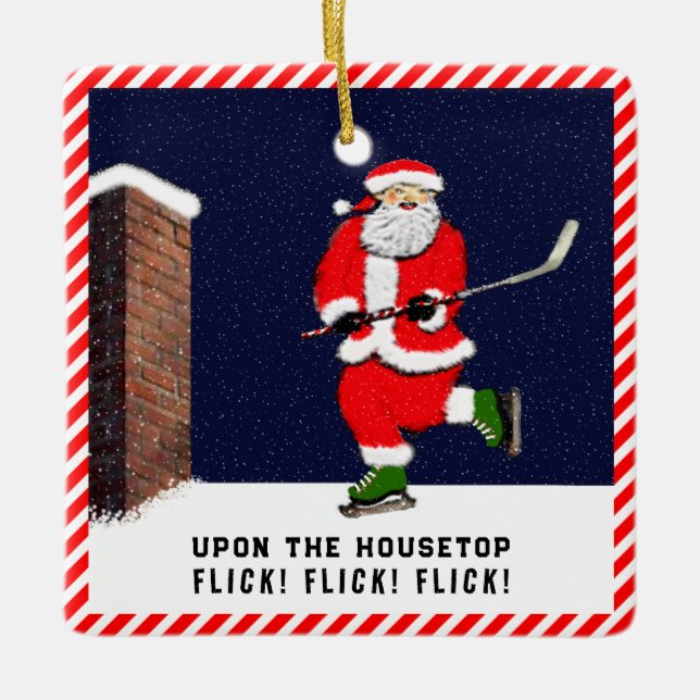 Ornement En Céramique hockey personnalisé (Devant)