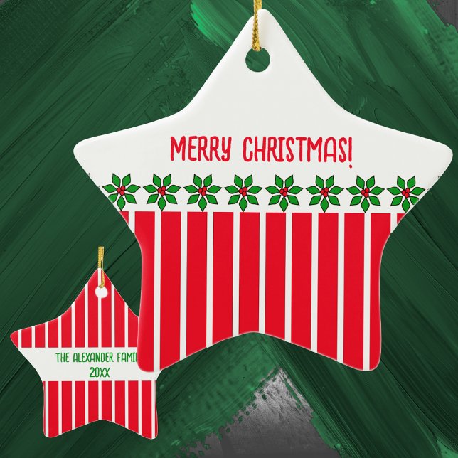 Ornement En Céramique Holly et Stripes (Créateur téléchargé)