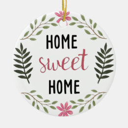 Ornement En Céramique Home Sweet Home Nom personnalisé Réaliseur botaniq