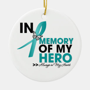 Ornement En Céramique Hommage de Cancer ovarien dans la mémoire de mon