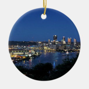 Ornement En Céramique Horizon de Pittsburgh au crépuscule