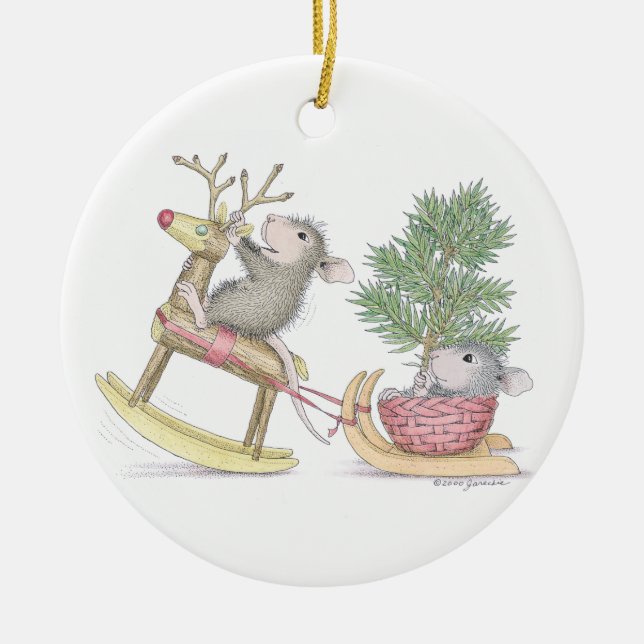 Ornement En Céramique House-Mouse Designs® - Premier Noël pour bébé (Devant)
