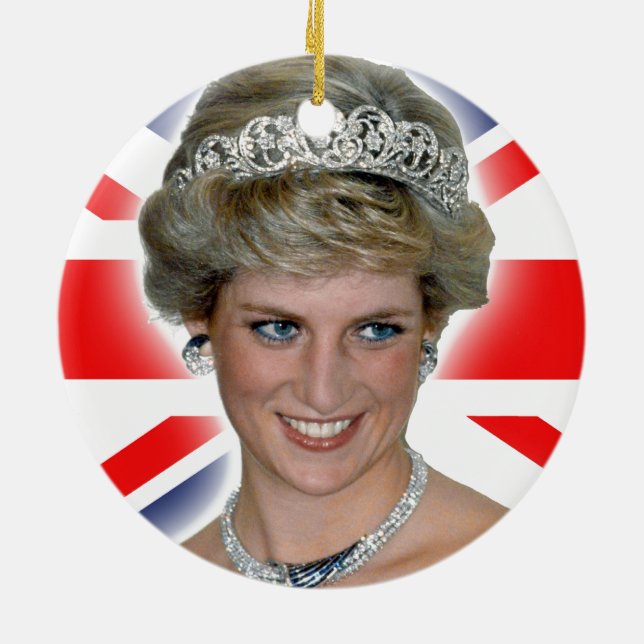 Ornement En Céramique HRH Princess Diana Union Jack (Dos)