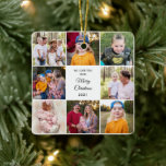 Ornement En Céramique Huit Photo We Love You Mom Noël<br><div class="desc">Huit Photo We Love you Mom Christmas Ornament.</div>