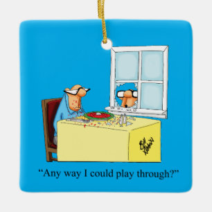 Ornement En Céramique Humour de golf Hilarious Noël