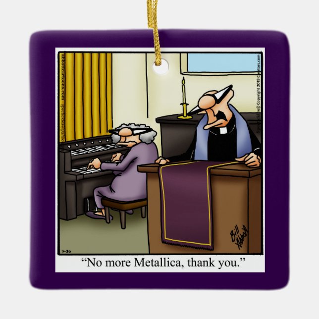 Ornement En Céramique Humour de l'église Hilarious Noël (Devant)