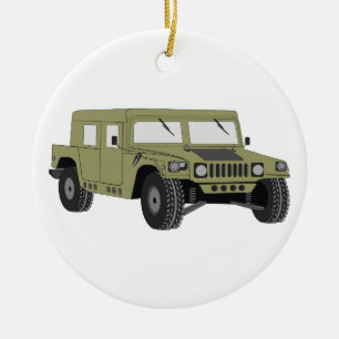 Ornement En Céramique Humvee militaire vert