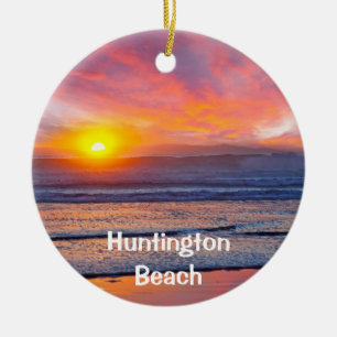 Ornement En Céramique Huntington Beach Holiday Ornament