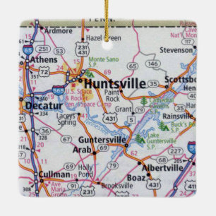 Ornement En Céramique Huntsville Alabama Map