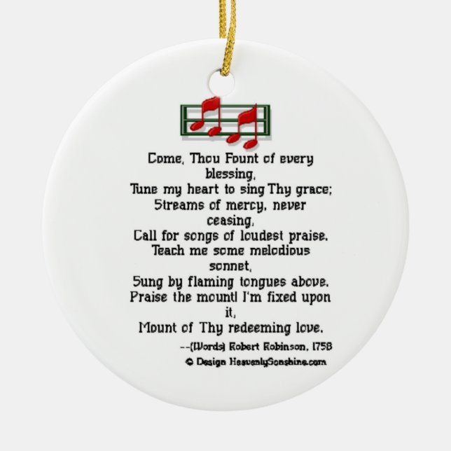 Ornement En Céramique Hymn Ornament Come Thou Fount (Devant)