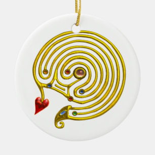 Ornement En Céramique HYPER LABYRINTH blanc