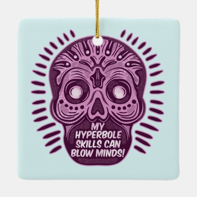 Ornement En Céramique Hyperbole Funny ANGLAIS LANGUE (Dos)