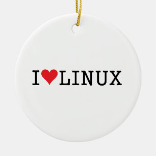 Ornement En Céramique I coeur Linux 2