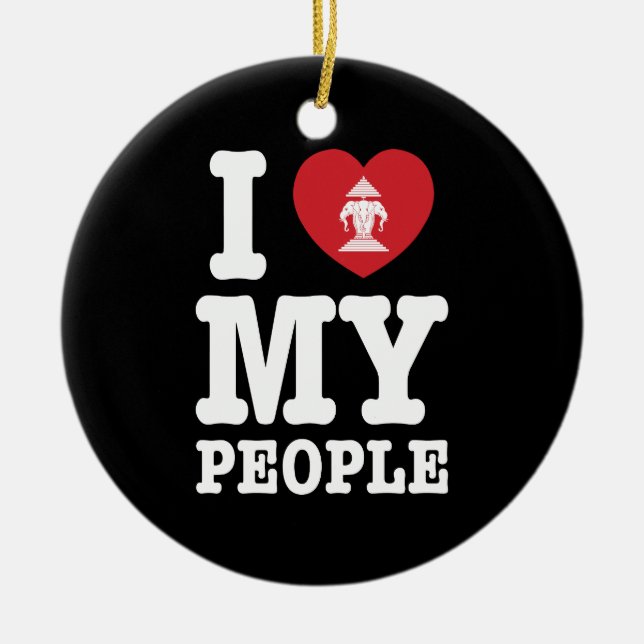 Ornement En Céramique I Heart (Love) Erawan My Lao People (Devant)