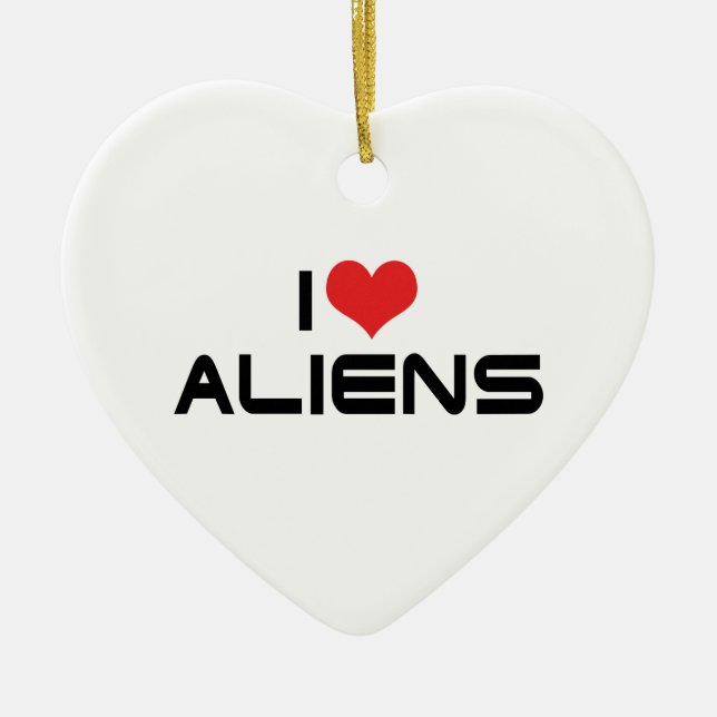 Ornement En Céramique I Love Aliens Ornament (Devant)