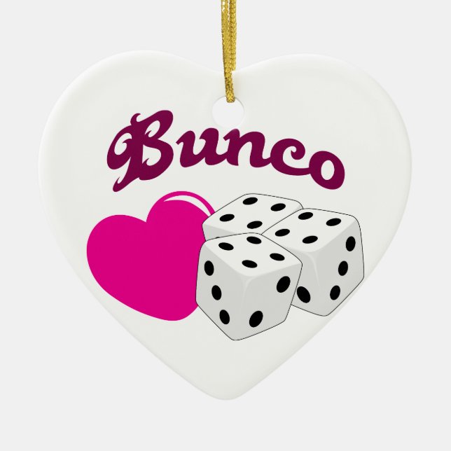 Ornement En Céramique I Love Bunco (Devant)