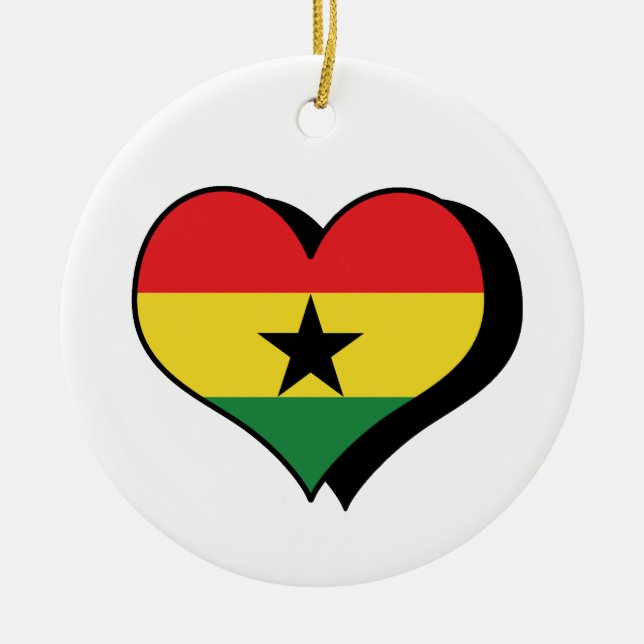 Ornement En Céramique I Love Ghana Ornament (Devant)