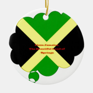 Ornement En Céramique I Love Jamaica Text on Flag Art Print