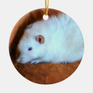 Ornement En Céramique I Love Rats Rat Blanc Snowball Ornament
