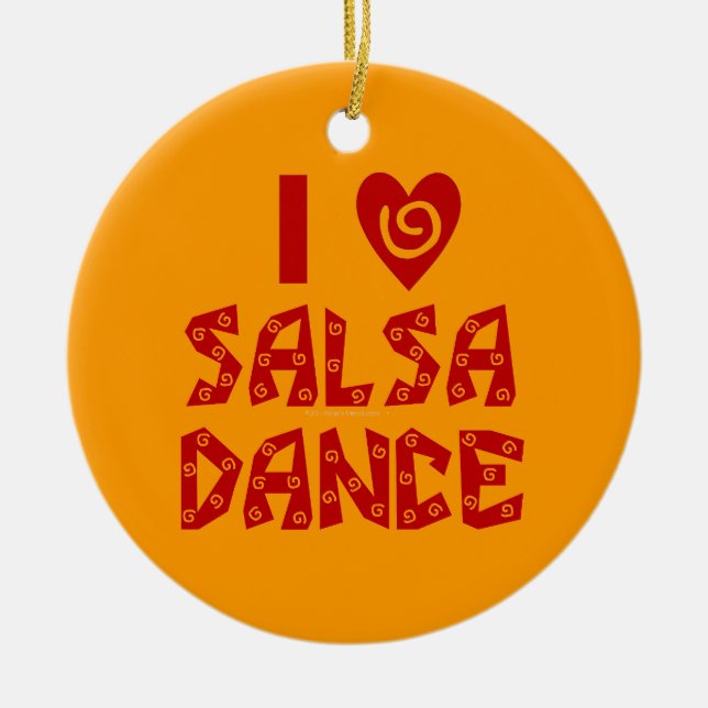 Ornement En Céramique I Love Salsa Dance Custom Dancing Lover (Devant)