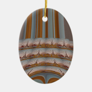 Ornement En Céramique I Love Tour Eiffel Paris Avec amour bleu ciel colo