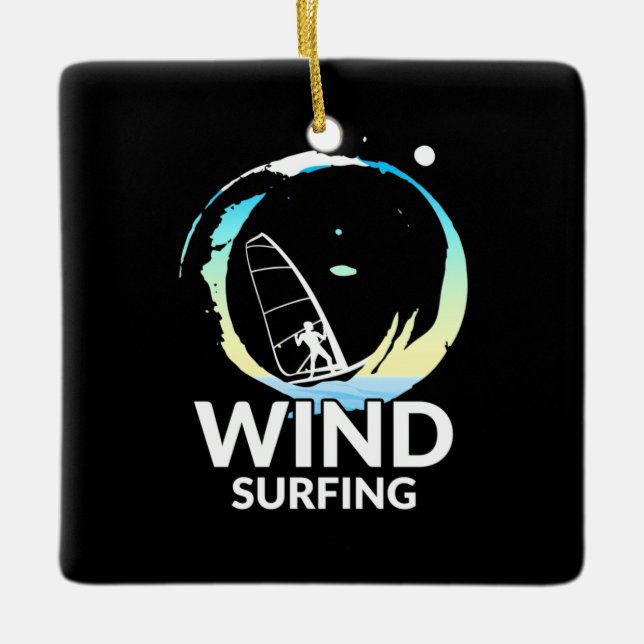 Ornement En Céramique I Love Windsurf (Devant)