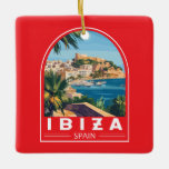 Ornement En Céramique Ibiza Espagne Illustration Voyage Art Vintage<br><div class="desc">Ibiza design de déplacement vectoriel rétro. Ibiza est l'une des îles Baléares,  un archipel d'Espagne en Méditerranée.</div>