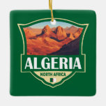 Ornement En Céramique Illustration Algérie Insigne rétro<br><div class="desc">Conception d'oeuvres vectorielles algériennes. L'Algérie est célèbre pour ses paysages vastes et variés - du vaste désert du Sahara aux ruines antiques bien préservées du nord.</div>