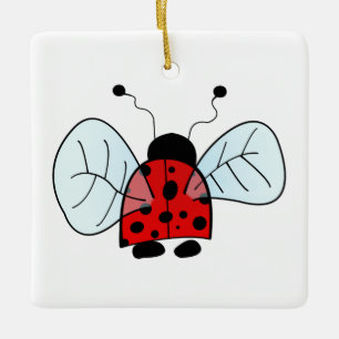 Ornement En Céramique Illustration de coccinelle mignonne