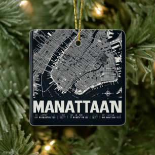 Ornement En Céramique Illustration de la carte de Manhattan