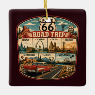 Ornement En Céramique Illustration des monuments de la route 66 - Badge 