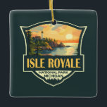 Ornement En Céramique Illustration du parc national de l'Isle Royale Bad<br><div class="desc">Design d'art vectoriel Isle Royale. Le parc se compose de l'île Royale et de centaines d'îles adjacentes,  ainsi que des eaux environnantes du lac Supérieur,  dans l'État du Michigan.</div>