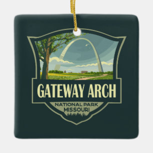 Ornement En Céramique Illustration du parc national Gateway Arch Art rét