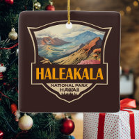 Illustration du parc national Haleakala Badge rétr