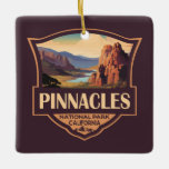 Ornement En Céramique Illustration du parc national Pinnacles Art de voy<br><div class="desc">Conception de l'illustration vectorielle Pinnacles. Le parc est un parc national américain qui protège une zone montagneuse située à l'est de la vallée de Salinas en Californie centrale.</div>
