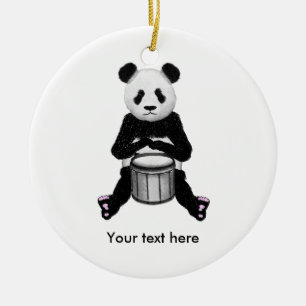 Ornement En Céramique Illustration du tambour de l'ours de panda