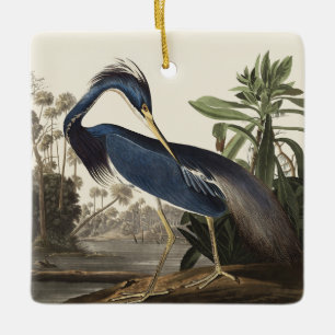 Ornement En Céramique Illustration vintage d'Audubon de l'aigrette de Lo