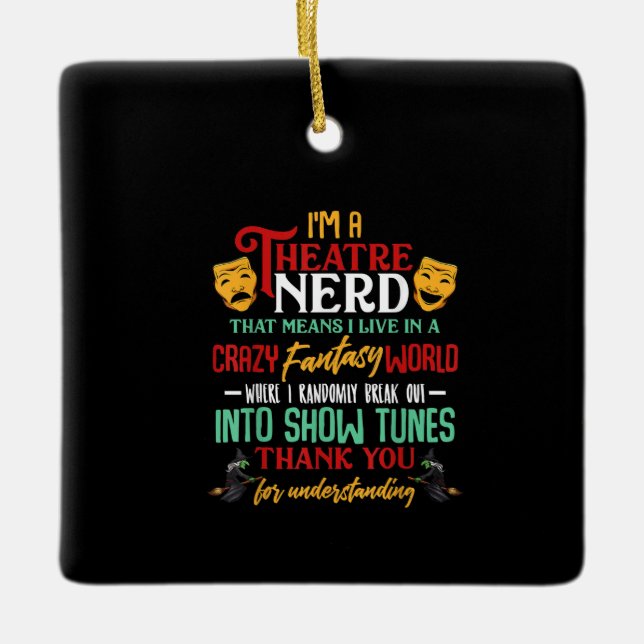 Ornement En Céramique Im A Atre Nerd Sur scène Acteur Amateurs Acteur Ac (Devant)