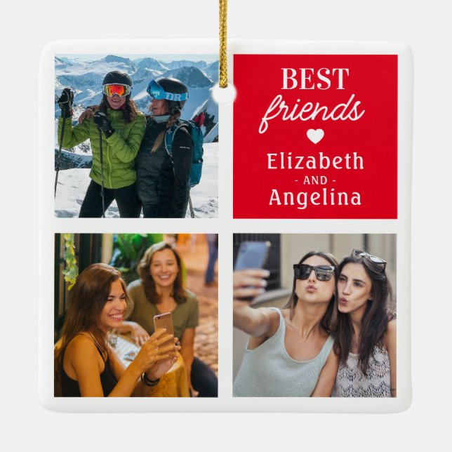 Ornement En Céramique Image des meilleurs amis modernes (Dos)