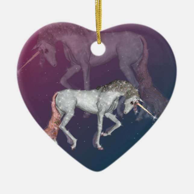 Ornement En Céramique Imaginaire de licorne (Devant)