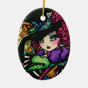 Ornement En Céramique Imaginaire fol de fille du pays des merveilles