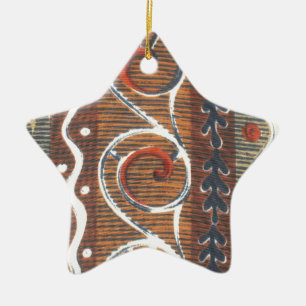 Ornement En Céramique Impression d'art motif africain vintage