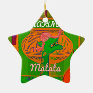 Ornement En Céramique Impression de la Giraffe Hakuna