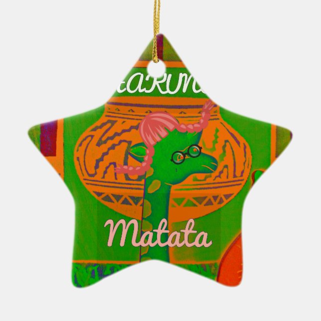 Ornement En Céramique Impression de la Giraffe Hakuna (Devant)