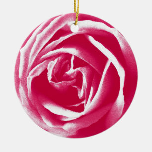 Ornement En Céramique Impression rose en satin rose