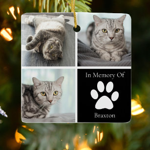 Ornement En Céramique In Love Memory Cat Memorial Custom Pet Photo