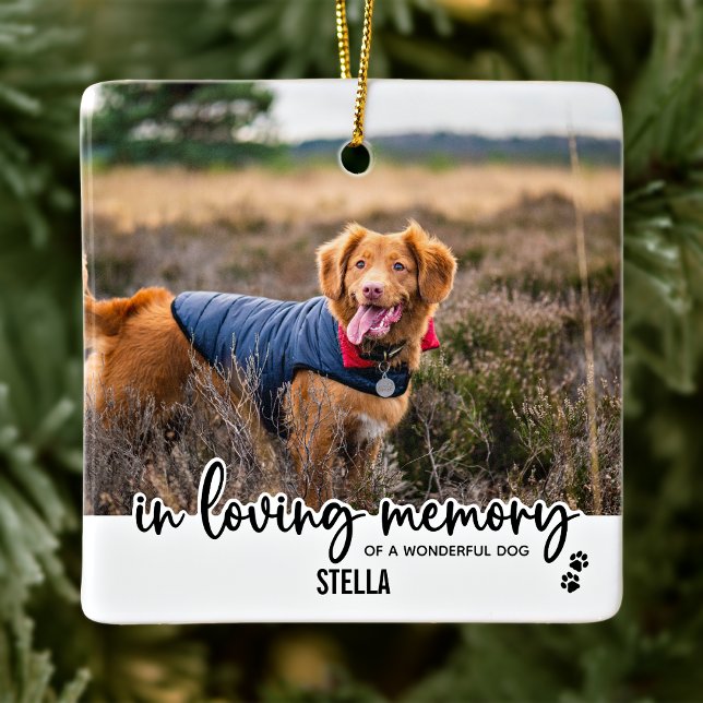 Ornement En Céramique In Love Memory - Custom Dog Photo Pet Memorial (Créateur téléchargé)