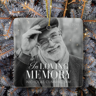 Ornement En Céramique In Love Memory Modern Elegant Photo Memorial