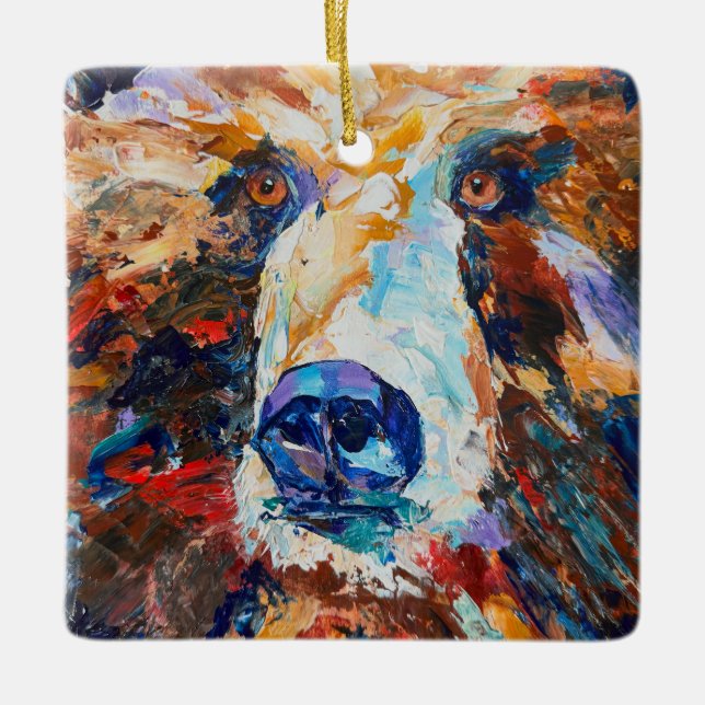 Ornement En Céramique "In the Bear's Gaze" Ceramic Ornament (Devant)